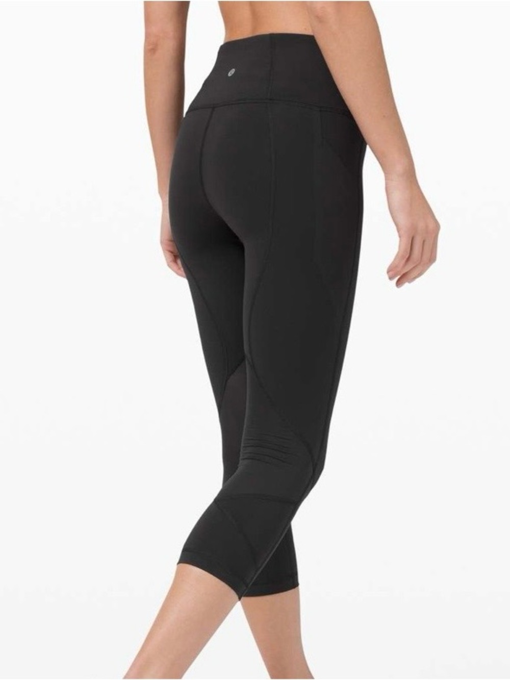 Lululemon Pace Rival High-Rise Crop 22” Crop Capri Leggings Mesh Black Size 4